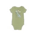 Carter's Short Sleeve Onesie: Green Bottoms - Size 6 Month