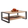 17 Stories Sunem Sled Coffee Table w/ Storage Wood/Metal in Black/Brown | 15.75 H x 43.31 W x 27.56 D in | Wayfair 05D0370A3D4E42A3B1719D703F44C77F