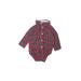 Carter's Long Sleeve Onesie: Red Plaid Bottoms - Size 6 Month