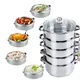 Samger 5 Tier Food Steamer Pot Stainless Steel 30cm Soup Steam Pot Universal Cooking Pots for