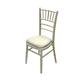 Wooden Limewash chiavari chair, wedding chairs, special occasion chairs with an Ivory seat pad