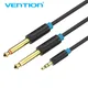 Vention Audio Cable 6.35mm Male 1/4" Mono Jack to Stereo 1/8" Jack 3.5mm to Dual 6.5mm Aux Cable for
