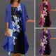 1 teil/satz Vintage Blume Tinte Malerei Frauen Kleid mit Strickjacke Kleid Blumen druck böhmischen