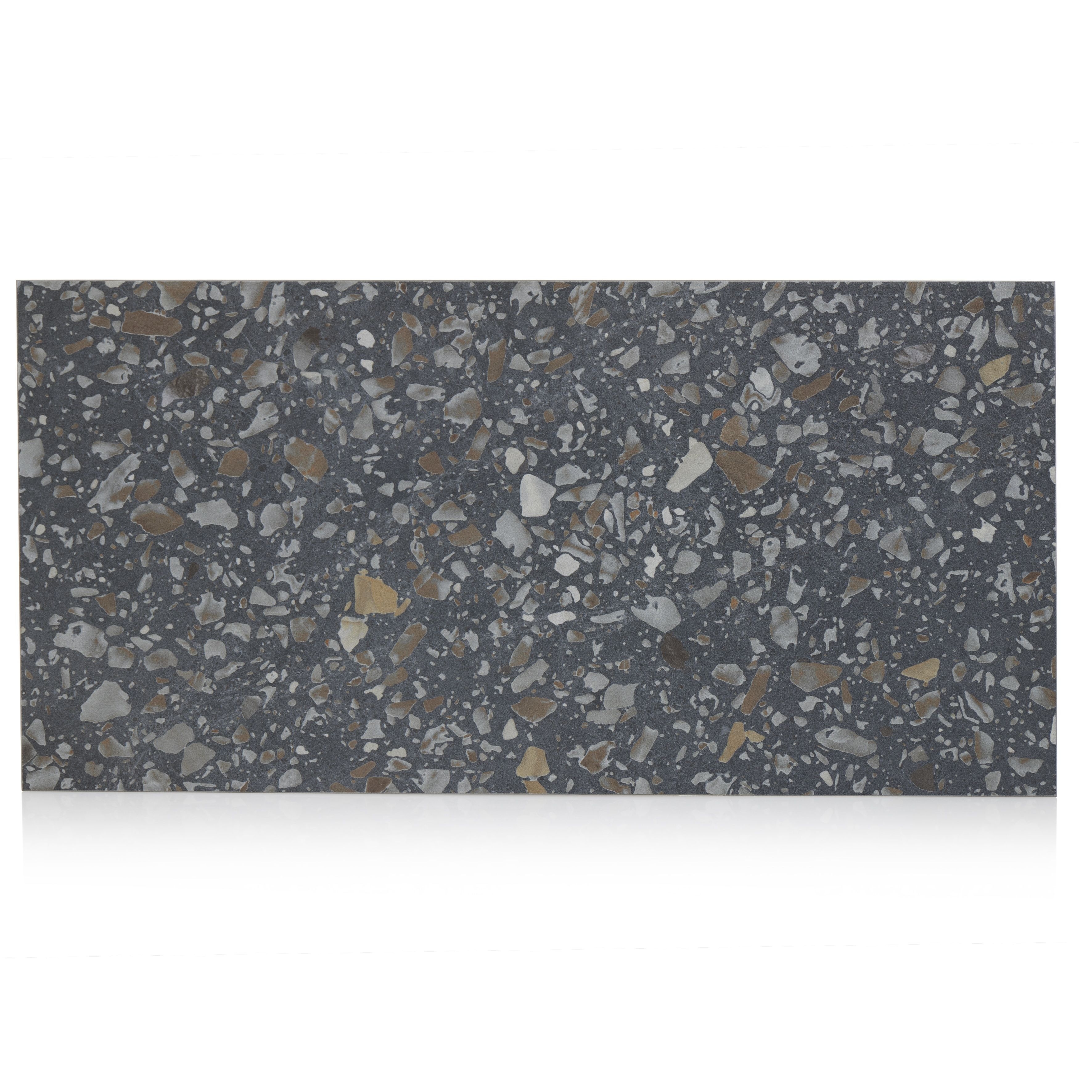 Industry Tile 12x24 Fragment Black Matte Porcelain Tile (11.63 Sq. ft. per box)