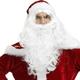 Ediodpoh SantaClaus Accessory 2 Pieces Christmas Set with Long White Santa Beard and Wig for Men and Women Dress up Props Wigs for Women Red