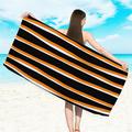 JeashCHAT Oversized Beach Towel 27.5x59 inch Large Microfiber Bath Towel Vacation Accessories Essentials Lounge Chair Cover Stripe Boho