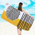 JeashCHAT Oversized Beach Towel 27.5x59 inch Large Microfiber Bath Towel Vacation Accessories Essentials Lounge Chair Cover Stripe Boho