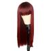 PRINxy Long Straight Wig With Bangs Hair Wig For Women Synthetic Natural Wig Various Colors Available Daily Wear Party And Cosplay Premium Soft Wig Red