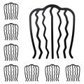 Hair Side Combs Hair Fork Clip Bun Updo Hair Sticks French Twist Hair Tool U Shaped Teeth Metal Hair Combs for Women Vintage Hair Styling Hair Accessories 8pcs Black