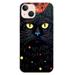 MAXPRESS Psychedelic Phone Case Hippie Cat Cover Compatible with iPhone 14 Trippy Cute Cool Animal Black Cat Case for iPhone 14 Unique Trendy Cover