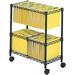 HBBOOMLIFE Scranton & Co Two-Tier Mobile Metal File Cart in Black