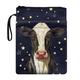 Xoenoiee Cow Star Print Book Sleeve Book Protector Pouch Sleeve with Zipper Washable Book Covers for Book Lovers Paperbacks Hardcover Notebook Bible Journal Textbooks Medium 11.4 x 8.7 Inch