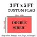 Double Sided Custom Flag 3x5FT Personalized Outdoor Flags Banners Design Print Your Own Logo/Picture/Photo/Text Customized Indoor outdoor decoration Gift