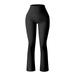 ZHAGHMIN Flare Leggings Yoga Pants for Women Solid Ribbed Seamless Compression Tights Workout High Waist Bell Bottoms Running Jogger Pants Black SizeS