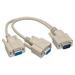 Cable Central LLC DB9 Serial Y adapter DB9 Male to Dual DB9 Female 12 inch