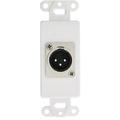 Cable Central LLC Decora Wall Plate - Single Pack Wall Plate Insert in White Color - XLR Male to Solder Type Professional Look XLR Jack Plate for safe XLR Connections