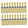 ckepdyeh 20Pcs Banana Plug 24K Gold-Plated 4MM Banana Connector for Audio Jack Speaker Amplifier Plugs Gold+Black