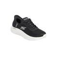 Wide Width Women's The Slip-Ins™ Go Walk Flex Sneaker by Skechers in Black Wide (Size 7 W)