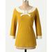 Anthropologie Tops | Anthropologie Pilcro Mustard Yellow Top Cream Accent Bow Mod 60s 70s M | Color: Cream/Yellow | Size: M