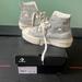 Converse Shoes | Converse Silver And Cream Plaid High Tops | Color: Cream/Silver | Size: 5