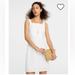 J. Crew Dresses | J.Crew Square Neck A Line Dress In Stretch Linen Blend Size 14 | Color: White | Size: 14