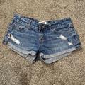 Pink Victoria's Secret Shorts | Flattering Low Rise Jean Denim Pink Distressed Cuffed Shorts | Color: Blue/White | Size: 2