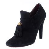 Gucci Shoes | Gucci Black Suede Leather Tassel Booties Size 36.5 | Color: Black | Size: 36.5