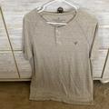 American Eagle Outfitters Shirts | American Eagle Henley Shirt Mens Large Gray Classic Fit Short Sleeve | Color: Gray | Size: L
