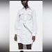 Zara Dresses | Belted Embroiled Mini Dress | Color: White | Size: M