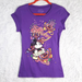 Disney Tops | Disney Woman's T-Shirt Size Large Fitted Purple Orange Cap Sleeve Dragonflies | Color: Orange/Purple | Size: Lj