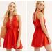 Free People Dresses | Free People Sittin Pretty Slip Dress Red Lace {B16} | Color: Red | Size: M