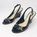 Kate Spade Shoes | Kate Spade | Black Patent Leather Wedge Buckle Sandals Heels Women’s Size 6-6.5 | Color: Black | Size: 6