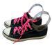 Converse Shoes | Converse Black Canvas Sneakers Shoes Pink Size 2.5 Youth All Star | Color: Black/Pink | Size: 2.5g