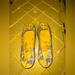 Tory Burch Shoes | Eeuc Tory Burch Reva Yellow Floral Pattern Flats Size 7.5 | Color: Gray/Yellow | Size: 7.5