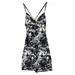 Athleta Swim | Athleta Zumba Swim Dress Beach Activewear Print Built In Bra 64428 Size Small | Color: Black/Gray | Size: S