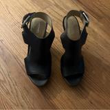 Michael Kors Shoes | Michael Kors Black Wedge Heels. Size 7 1/2. | Color: Black | Size: 7.5