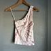 American Eagle Outfitters Tops | American Eagle Pink Tye-Dye One Shoulder Tank Top Women’s Size Small Crop Top | Color: Pink/Tan | Size: S