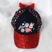 Disney Accessories | Disney Parks Minnie Mouse Hat Youth Size Glitter Sequin Always Be You Sequin Bow | Color: Black/Red | Size: Youth One Size