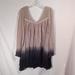 Free People Tops | Free People Ombre Boho Lagonlook Mid Sleeve Tunic Top- Size L | Color: Black/Tan | Size: L
