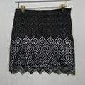 Free People Skirts | Free People Women's Size 2 Metallic Lace Mini Skirt Side Zip | Color: Black/Silver | Size: 2