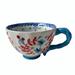 Anthropologie Kitchen | Anthropologie Floral Coffee Tea Mug Cup Hand-Painted Stoneware | Color: Blue/Red | Size: Os