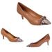 Coach Shoes | Coach Lauri Python Snake Cognac Leather Pointed Toe Heels 2 1/2 Inch 9.5 9 1/2 | Color: Black/Brown | Size: 9.5