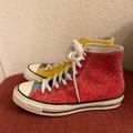 Converse Shoes | Converse Chuck Taylor 70 Hi Jw Anderson Glitter Yellow & Red Men 6.5 Women 8.5 | Color: Red | Size: 8.5
