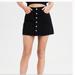 American Eagle Outfitters Skirts | American Eagle Button Circle Denim Jean Mini Skirt - Size 2 | Color: Black | Size: 2