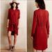 Anthropologie Dresses | Anthropologie Maeve Bloomsbury Tie Front Shirt Dress Sz 8 Burnt Orange Rust | Color: Orange/Red | Size: 8