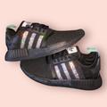 Adidas Shoes | *Rare* (Custom) Black/Black/Mint Adidas Nmd_r1 (Swarovski Crystal-Bling) Shoes | Color: Black/Blue | Size: 9.5