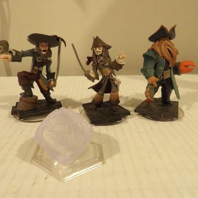Disney Video Games & Consoles | + Lot 3 Disney Infinity 1.0 Original Pirates Of The Caribbean Figures & Crystal | Color: Gray/Green | Size: Os