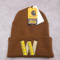 Carhartt Accessories | Carhartt Knit Cuffed Brown Beanie A18 Watch Hat Rib Knit Osfa Embroidered With W | Color: Brown/Red | Size: Os