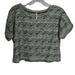 Free People Tops | Free People Women's Xs Crop Top Short Sleeve Gray Black Gold | Color: Black/Gray | Size: Xs