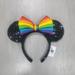 Disney Accessories | Disney Rainbow Minnie Ears | Color: Black | Size: Os